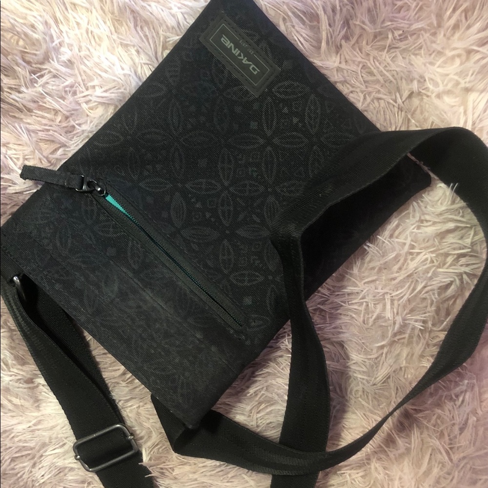 Black bag with teal interior